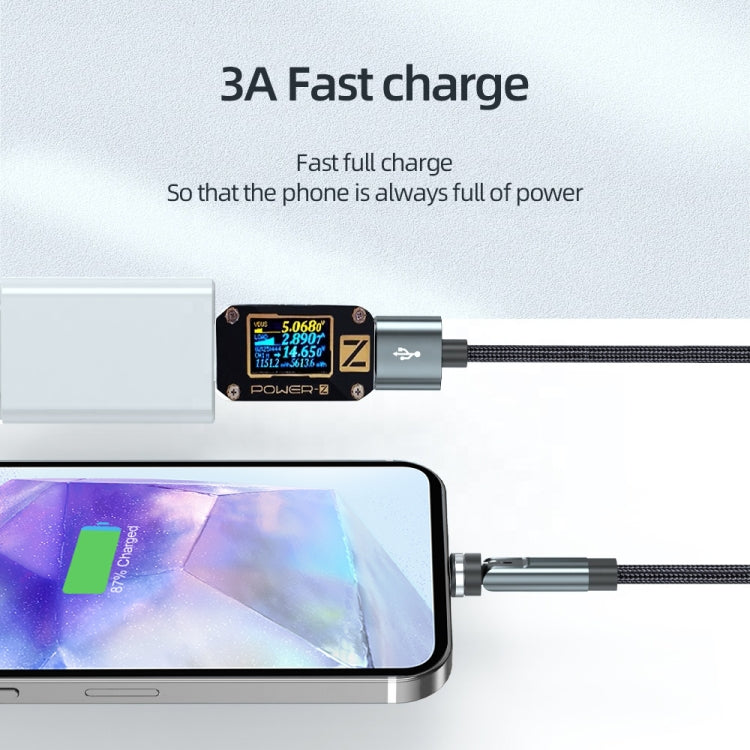 CC57 回転式マグネット高速充電データケーブル、スタイル：、1m + Type-C / USB-C + レッド、1m + Type-C / USB-C + ブラック、2m + Type-C / USB-C + レッド、2m + Type-C / USB-C + ブラック