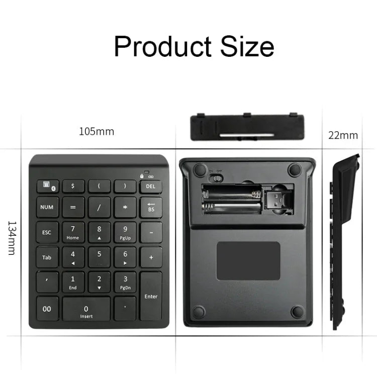 BT302 28キーラップトップミニワイヤレスキーボード、仕様：Bluetooth（ブラック）、Bluetooth（グレー）、2.4G（ブラック）、2.4G（グレー）
