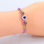 Devil Eye Adjustable Crystal Beaded Bracelet