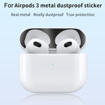 2個入り ヘッドホン内側カバーステッカー 防塵保護フィルム Airpods 3用 ブラック、ゴールド、シルバー、ローズゴールド、レッド、グリーン、ブルー、パープル