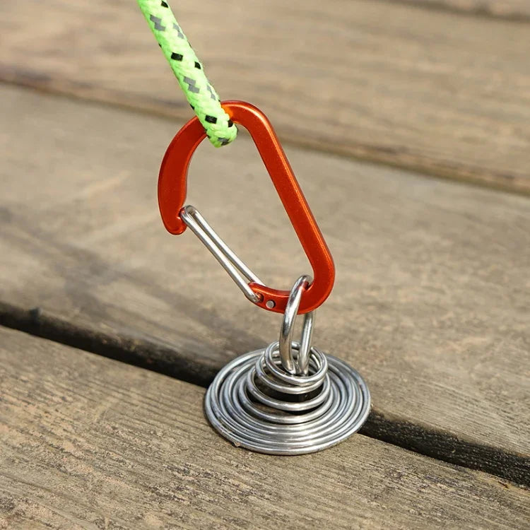Outdoor Barracks Octopus Buckle Camping Deck Nail Stainless Steel Fixed Tent Rope Buckle, Octopus Buckle