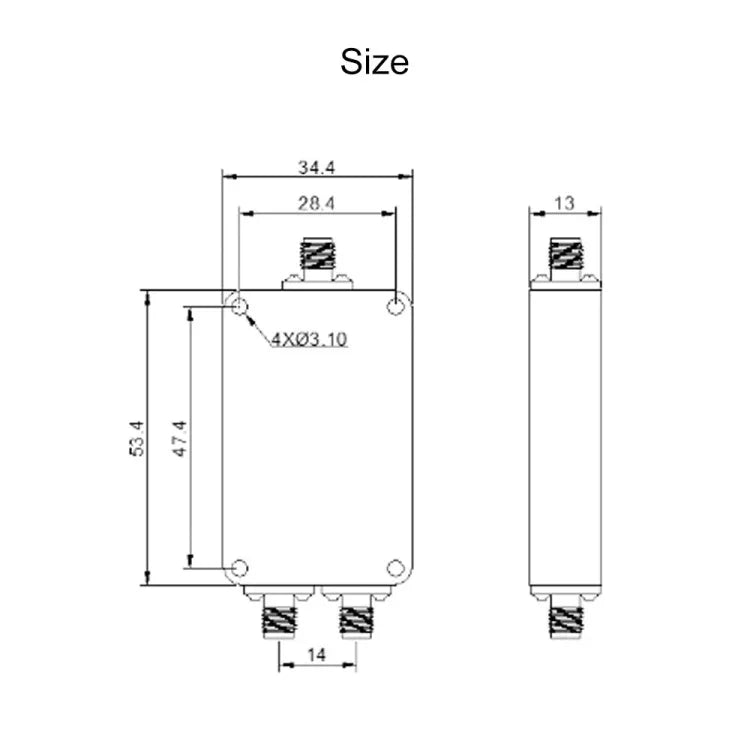 500~6000MHz SMA RF マイクロストリップパワースプリッター