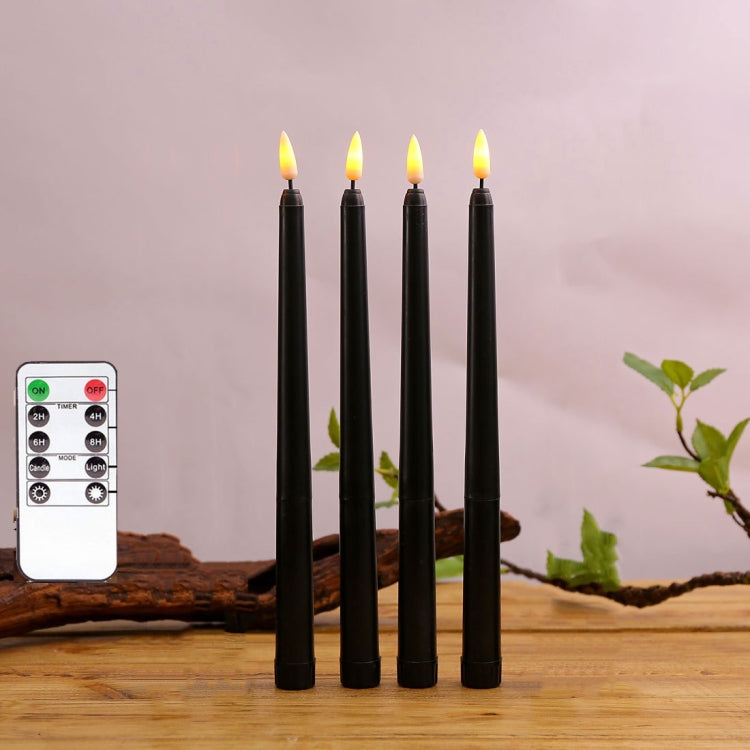 4個セット B002 長い棒 電子シミュレーションキャンドルライト リモコン付き、B002イエロー、B002ホワイト