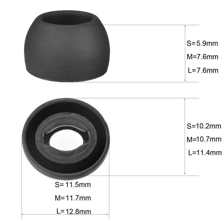6個入り シリコン耳栓 TWS Samsung Galaxy Buds Pro用 大ブラック、中ブラック、小ブラック、大グレー、中グレー、小グレー、大パープル、中パープル、小パープル