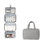 13552A Travel Waterproof Foldable Toiletry Bag Cosmetic Bag with Hook, Grey, Pink, Navy Blue