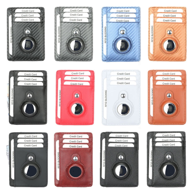 TQ-319 防盗・紛失防止トラッカー レザーカードホルダー AirTag 第2世代 / AirTag 第1世代用、カーボンファイバー（ブラック）、カーボンファイバー（グレー）、カーボンファイバー（ブルー）、カーボンファイバー（ブラウン）、フラットパターン（ブラック）、フラットパターン（レッド）、フラットパターン（グレー）