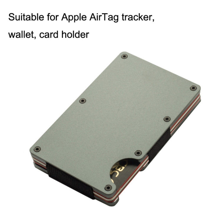 ZDL-05 トラッカープロテクションオーガナイザー メタルカードホルダー AirTag 第2世代 / AirTag 第1世代用、アーミーグリーン、ブラック、グレー、ライトブルー