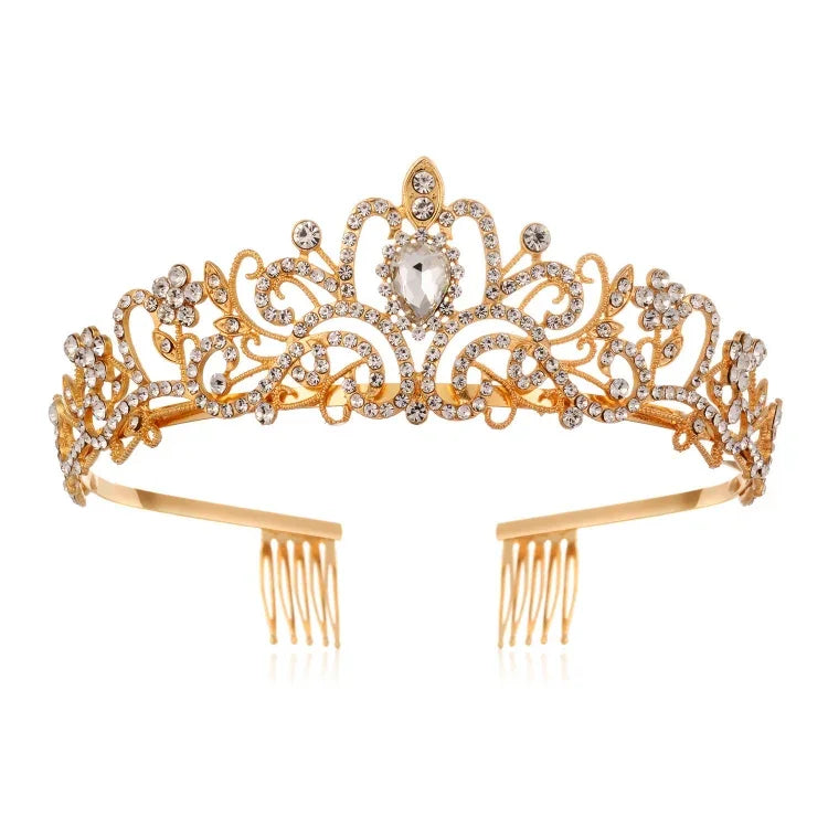 G2888 クリスタルダイヤモンドウェディングパーティーブレイドヘアクラウンショーヘッドバンド、シルバーホワイト、シルバー、ゴールド、ローズゴールド、ABカラフル、ホワイト＋ピンク、ピンク、ブルー、コームなしローズゴールド、コームなしゴールド、カラフルオパール、カラフル、パープルレッドダイヤモンド、ライトパープル、ライトグリーン