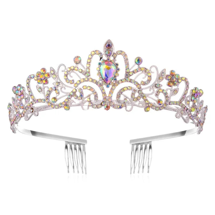 G2888 クリスタルダイヤモンドウェディングパーティーブレイドヘアクラウンショーヘッドバンド、シルバーホワイト、シルバー、ゴールド、ローズゴールド、ABカラフル、ホワイト＋ピンク、ピンク、ブルー、コームなしローズゴールド、コームなしゴールド、カラフルオパール、カラフル、パープルレッドダイヤモンド、ライトパープル、ライトグリーン