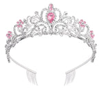 G2888 クリスタルダイヤモンドウェディングパーティーブレイドヘアクラウンショーヘッドバンド、シルバーホワイト、シルバー、ゴールド、ローズゴールド、ABカラフル、ホワイト＋ピンク、ピンク、ブルー、コームなしローズゴールド、コームなしゴールド、カラフルオパール、カラフル、パープルレッドダイヤモンド、ライトパープル、ライトグリーン