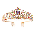 G2888 クリスタルダイヤモンドウェディングパーティーブレイドヘアクラウンショーヘッドバンド、シルバーホワイト、シルバー、ゴールド、ローズゴールド、ABカラフル、ホワイト＋ピンク、ピンク、ブルー、コームなしローズゴールド、コームなしゴールド、カラフルオパール、カラフル、パープルレッドダイヤモンド、ライトパープル、ライトグリーン