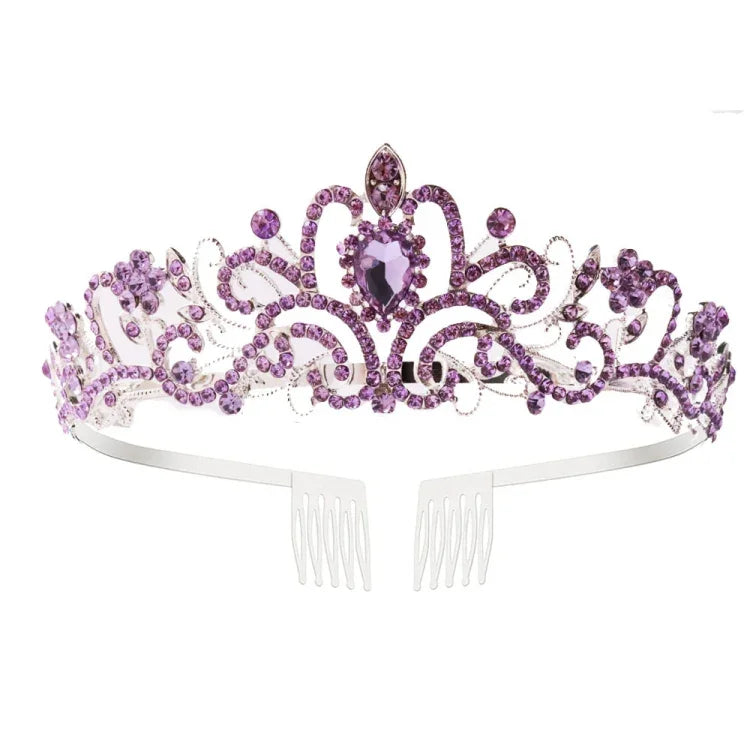 G2888 クリスタルダイヤモンドウェディングパーティーブレイドヘアクラウンショーヘッドバンド、シルバーホワイト、シルバー、ゴールド、ローズゴールド、ABカラフル、ホワイト＋ピンク、ピンク、ブルー、コームなしローズゴールド、コームなしゴールド、カラフルオパール、カラフル、パープルレッドダイヤモンド、ライトパープル、ライトグリーン