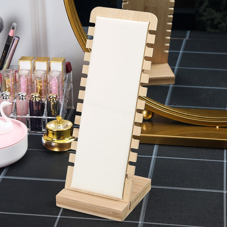シンプル無垢材ネックレスディスプレイスタンド ジュエリープロップス ネックレスハンガー、ブラックスキン、ホワイトスキン、ベージュベルベット、インクグリーン