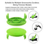 2個セットGK04コードレス除草機芝刈り機スプールカバーGreenworks用、緑、黒