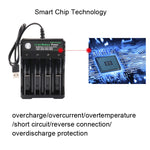 18650 4.2Vリチウム電池 USB独立4スロット充電器、4スロットUSB（ブラック）