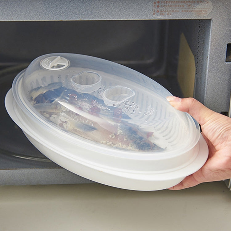 電子レンジ用魚蒸し器 蓋付き 保存蒸し魚皿、蒸し魚皿