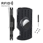 メンズ超薄型トラッカーカードホルダー RFIDメタルカードホルダー AirTag第2世代 / AirTag第1世代用、ブラック、ブルー、レッド
