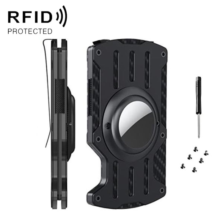 メンズ超薄型トラッカーカードホルダー RFIDメタルカードホルダー AirTag第2世代 / AirTag第1世代用、ブラック、ブルー、レッド