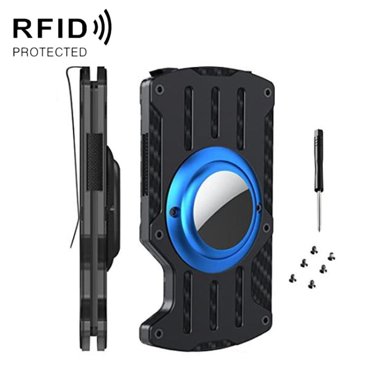 メンズ超薄型トラッカーカードホルダー RFIDメタルカードホルダー AirTag第2世代 / AirTag第1世代用、ブラック、ブルー、レッド