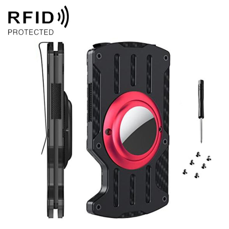 メンズ超薄型トラッカーカードホルダー RFIDメタルカードホルダー AirTag第2世代 / AirTag第1世代用、ブラック、ブルー、レッド