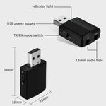 ZF-169 PLUS 3 In 1 Car USB Bluetooth 5.0 Audio Adapter