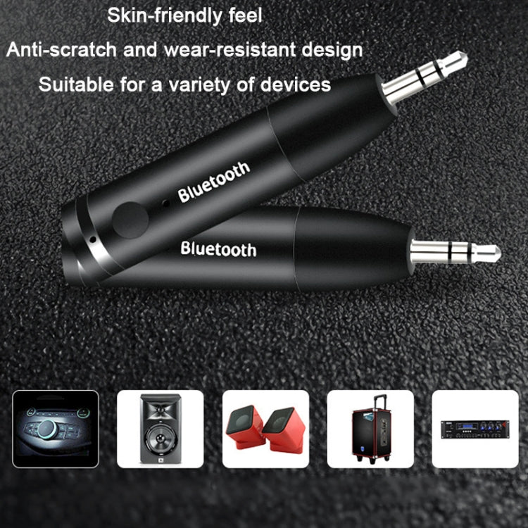 011 Bluetooth 5.0 AUXオーディオレシーバー 3.5mm カーステレオオーディオアダプター、011 ブラック