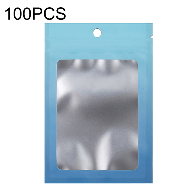 100個入りアルミホイルジップロックバッグ ジュエリーデータケーブル密封包装袋、サイズ: 7.5x10cm（ピンクから紫のグラデーション）、7.5x10cm（ブルーからピンクのグラデーション）、7.5x10cm（ブルーグラデーション）、7.5x10cm（イエローグラデーション）、8.5x13cm（ピンクから紫のグラデーション）
