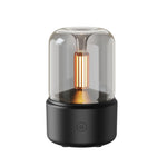 120ML シミュレートキャンドルライトアロマディフューザー USB家庭用雰囲気ナイトライト加湿器, DQ702（ブラック）, DQ702（ベージュ）