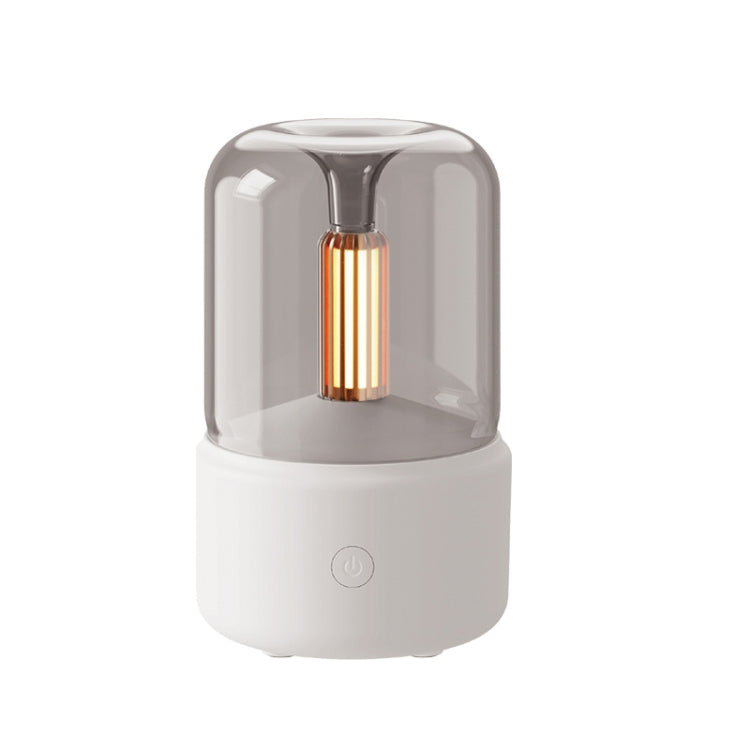120ML シミュレートキャンドルライトアロマディフューザー USB家庭用雰囲気ナイトライト加湿器, DQ702（ブラック）, DQ702（ベージュ）