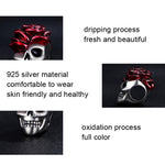 SCC2403 ハロウィンローズスカルスケルトンパール 925シルバーブレスレットアクセサリー SCC2403