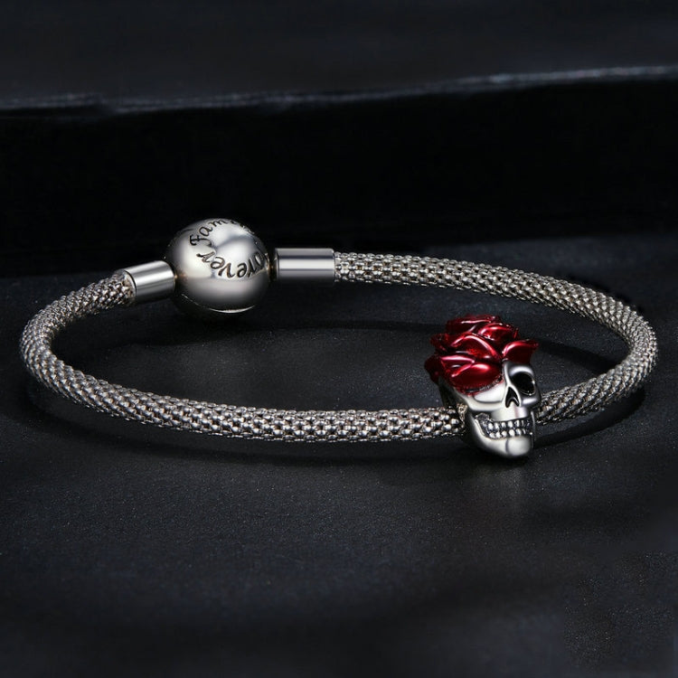 SCC2403 ハロウィンローズスカルスケルトンパール 925シルバーブレスレットアクセサリー SCC2403