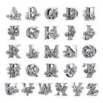 BSC030 26文字DIYブレスレットビーズアクセサリー ジルコンシルバービーズ、スタイル: A、B、C、D、E、F、G、H、I、J、K、L、M、N、O、P、Q、R、S、T、U、V、W、X、Y、Z