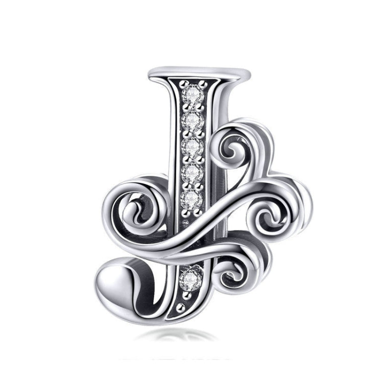 BSC030 26文字DIYブレスレットビーズアクセサリー ジルコンシルバービーズ、スタイル: A、B、C、D、E、F、G、H、I、J、K、L、M、N、O、P、Q、R、S、T、U、V、W、X、Y、Z