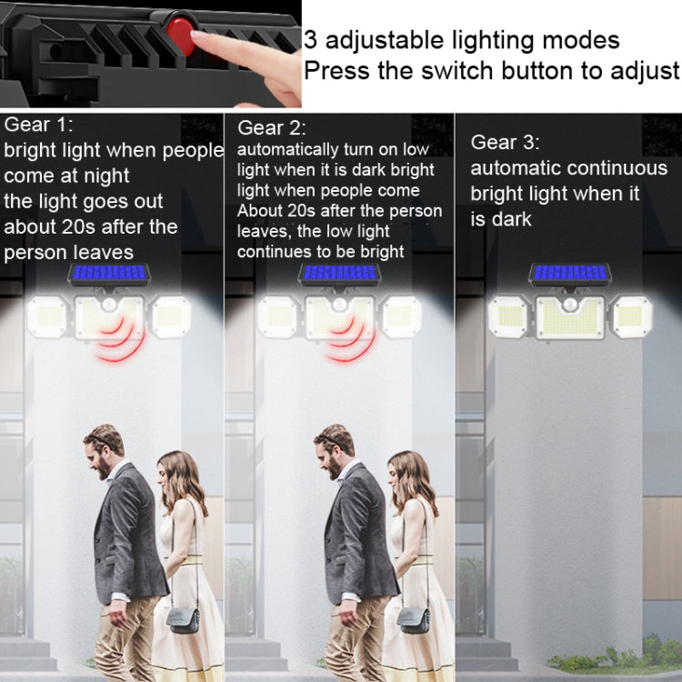Solar Human Body Sensor Light LED Outdoor Waterproof Garden Light, Style:, Split 226LED