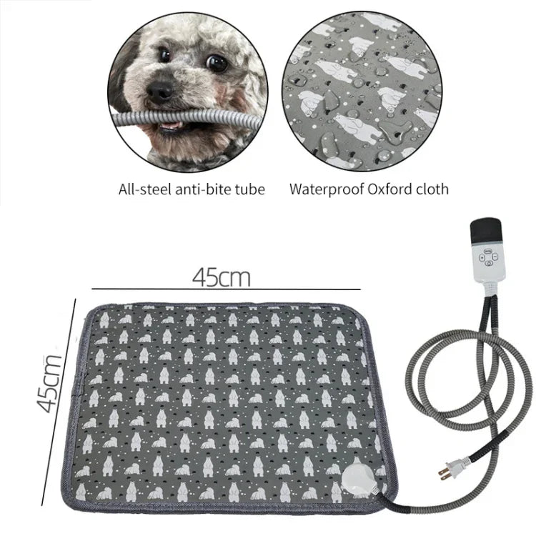CW45 45x45cm 多段階温度調節タイマー付きペット用ヒーティングパッド、仕様: USプラグ、UKプラグ、EUプラグ