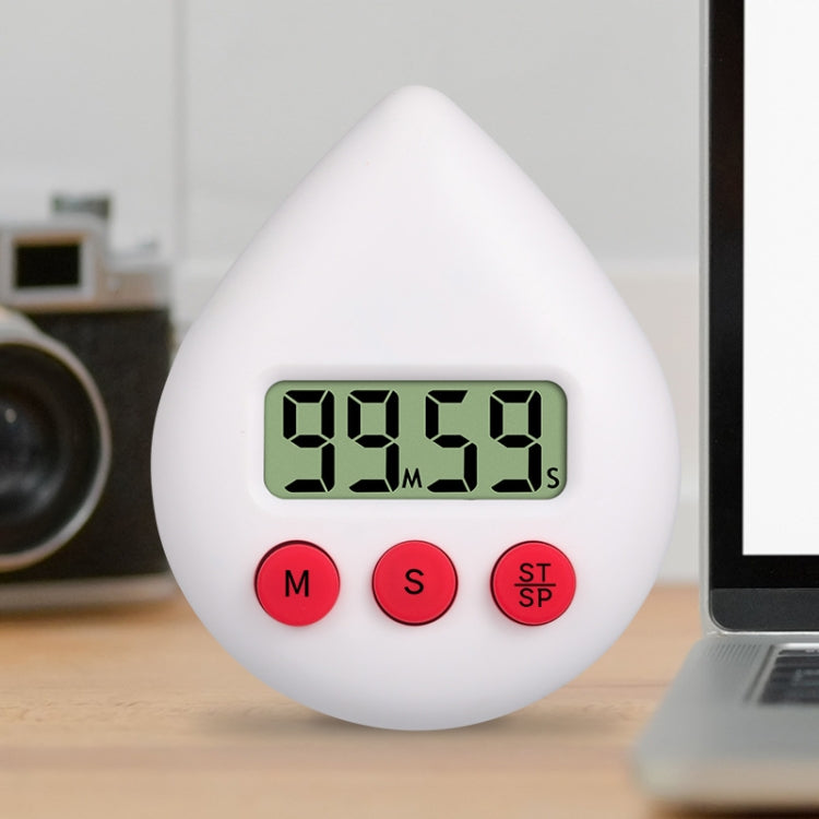水滴型電子タイマー 学生用学習リマインダー、ホワイト、ブラック、オレンジ、グリーン、ブルー、ライトピンク、イエローグリーン、ライトグリーン