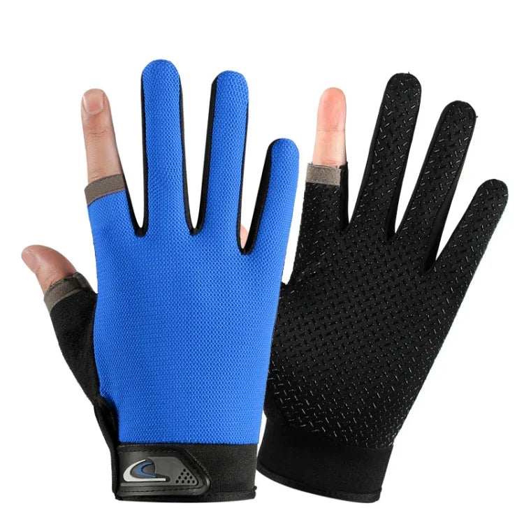 1 Pair QX0008 Outdoor Sunscreen Non-Slip Exposed Two-Finger Fishing Gloves, Free Size