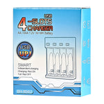 BMAX BH-804U 1.2V AA/AAA 充電式電池 独立4スロット USB充電器, 4スロット マイクロUSB(ブラック)