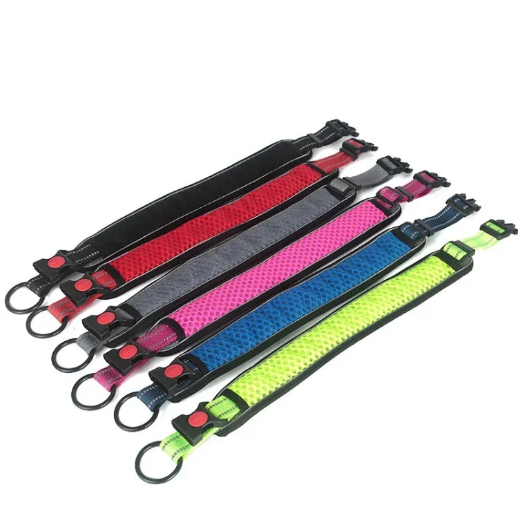 ハニカムネット犬用首輪 通気性反射 もつれ防止首輪 XS, S, M, L, XL