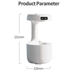 W1 LED Smart Display Anti-Gravity Water Drop Humidifier, W1