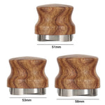 洋ナシ木製ステンレススチールコーヒーコンプレッサー、51 mm、53 mm、58 mm