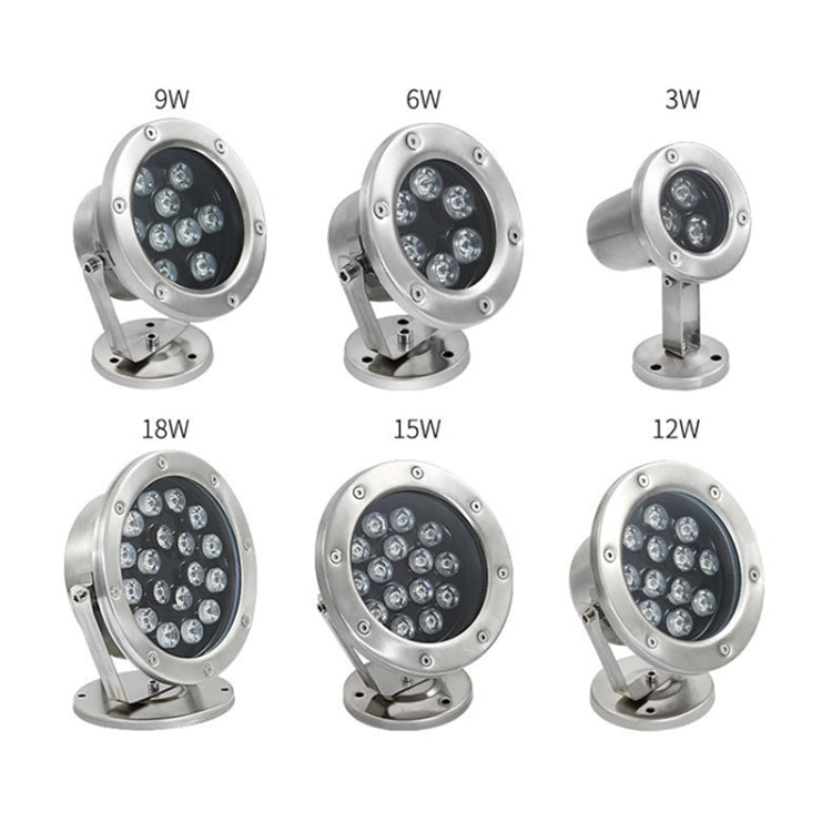 LED水中ライト プール魚池噴水防水景観ライト、3W、6W、9W、12W、18W、24W