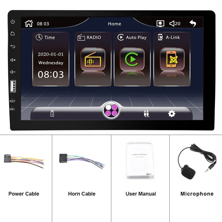 Q3570 9インチ Carplay シングルスピンドル MP5プレーヤー, スタイル: 標準, 標準+4灯カメラ, 標準+8灯カメラ, 標準+12灯カメラ