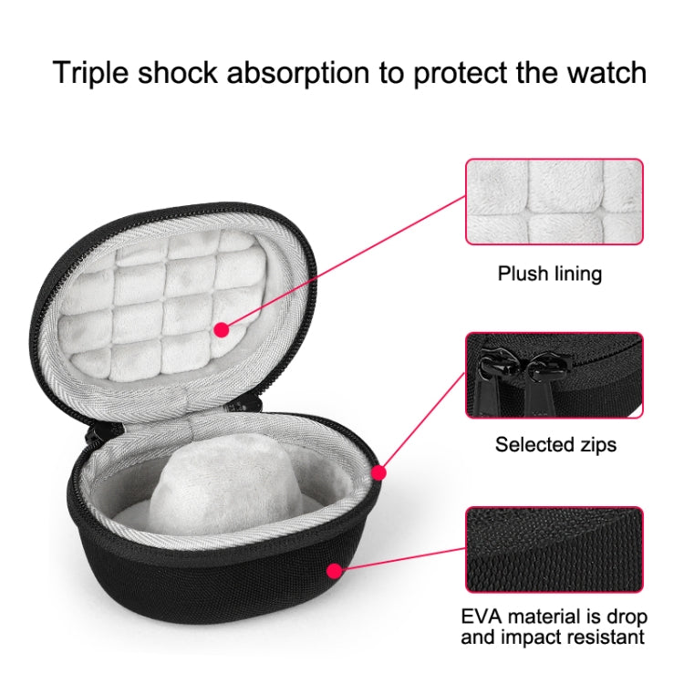 EVAスマートウォッチ収納ケース ユニバーサルフリースウォッチ収納バッグ カラビナ付き、ブラック、ブルー、オレンジ