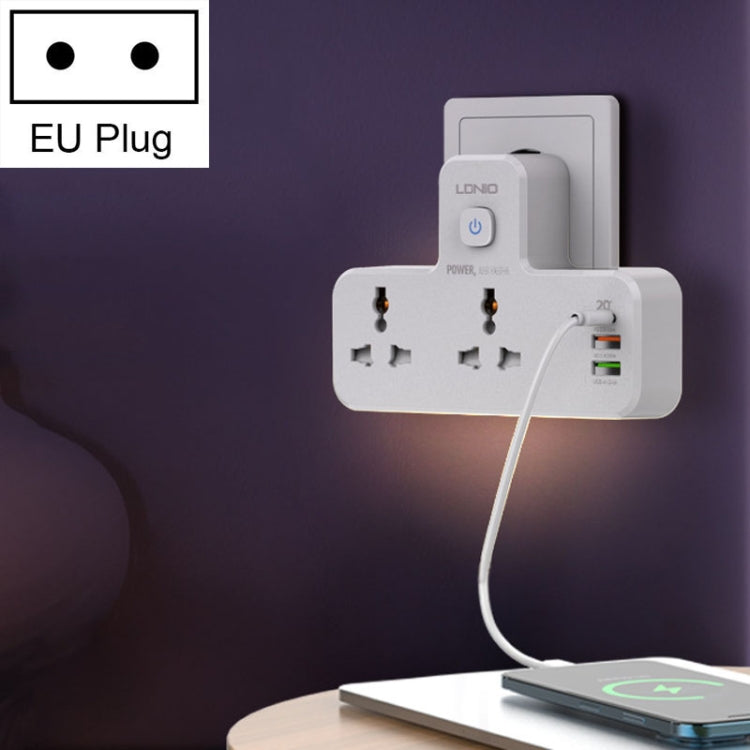 LDNIO SC2311 20W PD+QC 3.0多機能ホーム高速充電ソケット、ナイトライト機能付き、仕様：EUプラグ、UKプラグ、USプラグ