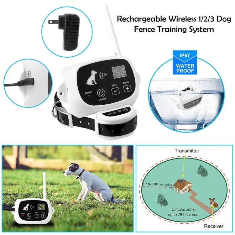 KD-661 500m ワイヤレス電動犬用ペットフェンスショックカラー、仕様: 一匹用、二匹用、三匹用