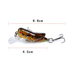 LB119 昆虫バッタバイオニックベイト 塗装プラスチックハードベイト、LB119 1、LB119 2、LB119 3、LB119 4