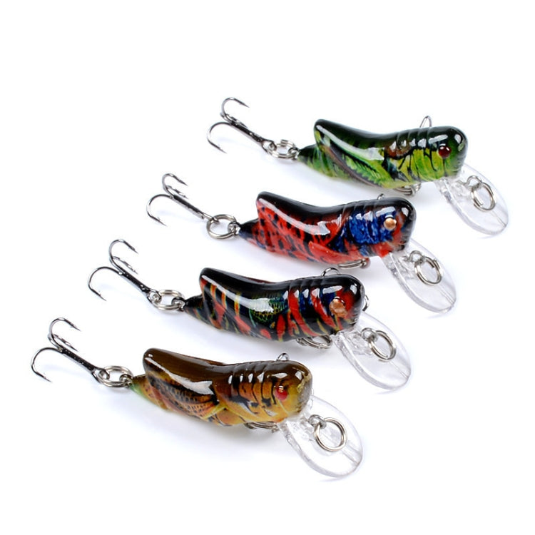 LB119 昆虫バッタバイオニックベイト 塗装プラスチックハードベイト、LB119 1、LB119 2、LB119 3、LB119 4
