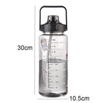 GYBL4503 2000ml 大容量アウトドアスポーツウォーターボトル ストロー付き 仕様：パープル、パープル＋ステッカー、パープル＋3Dステッカー、グリーン、グリーン＋ステッカー、グリーン＋3Dステッカー、ブルー、ブルー＋ステッカー、ブルー＋3Dステッカー、ブラック、ブラック＋ステッカー、ブラック＋3Dステッカー、ピンク