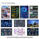 3.5インチIPS 全視野 コンピュータモニター USBシャーシ バイススクリーン、セット1（ブラック）、セット1（ホワイト）、セット2（ブラック）、セット2（ホワイト）、セット3（ブラック）、セット3（ホワイト）